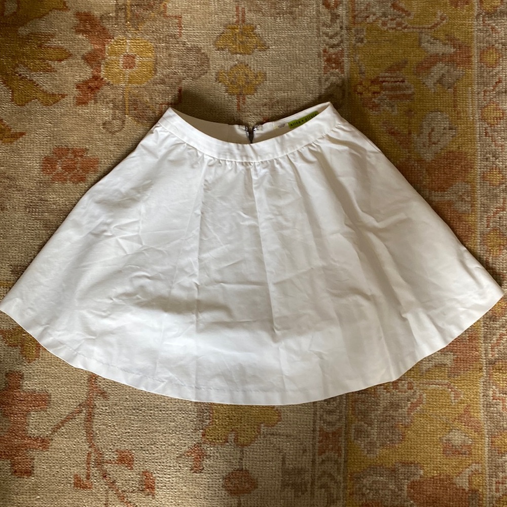 Alice & Olivia White Flared Skirt